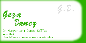 geza dancz business card